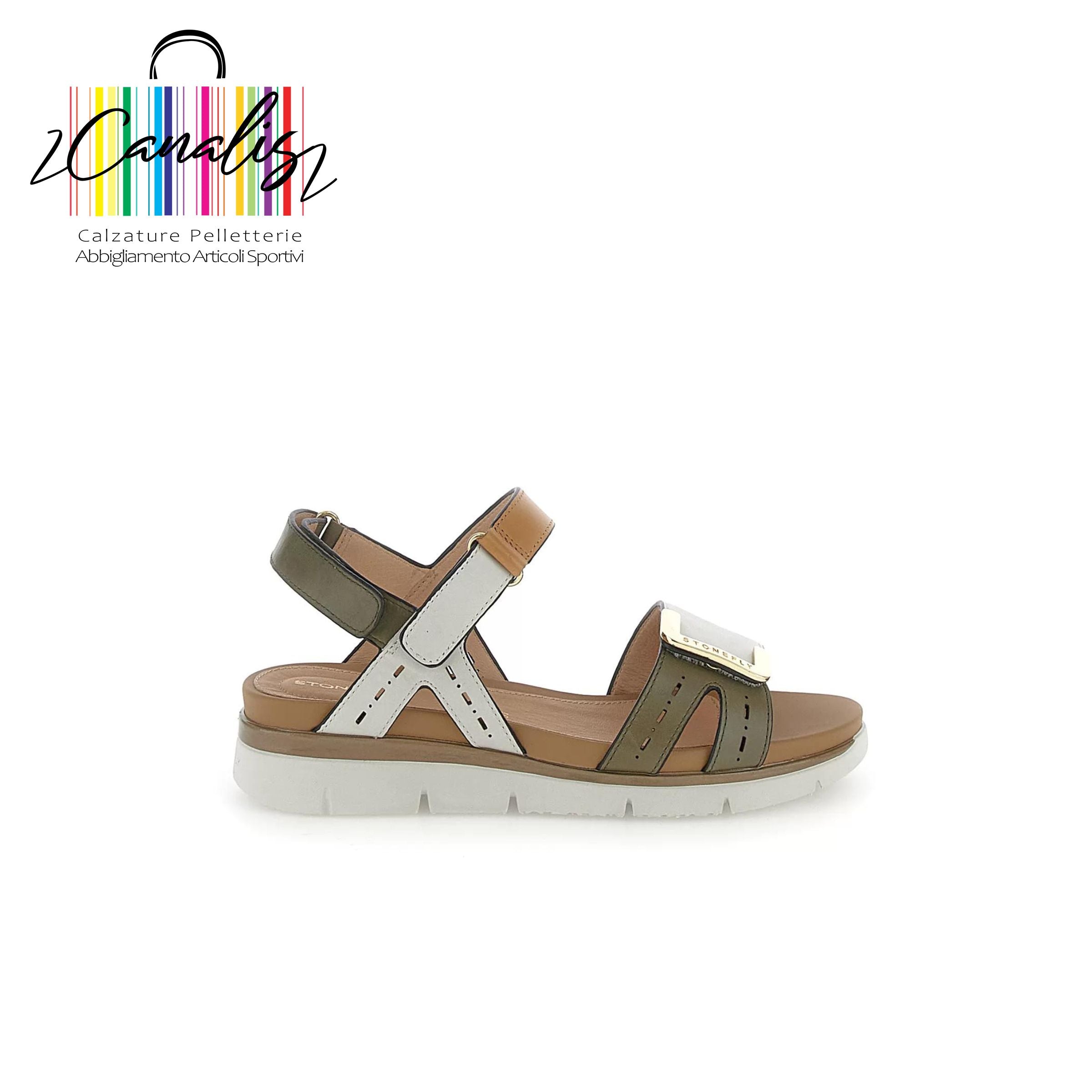Sandalo donna 220834 BSE ELODY 24 CALF LTH STONEFLY
DUSTY LT GREEN/BIRCH WHITE