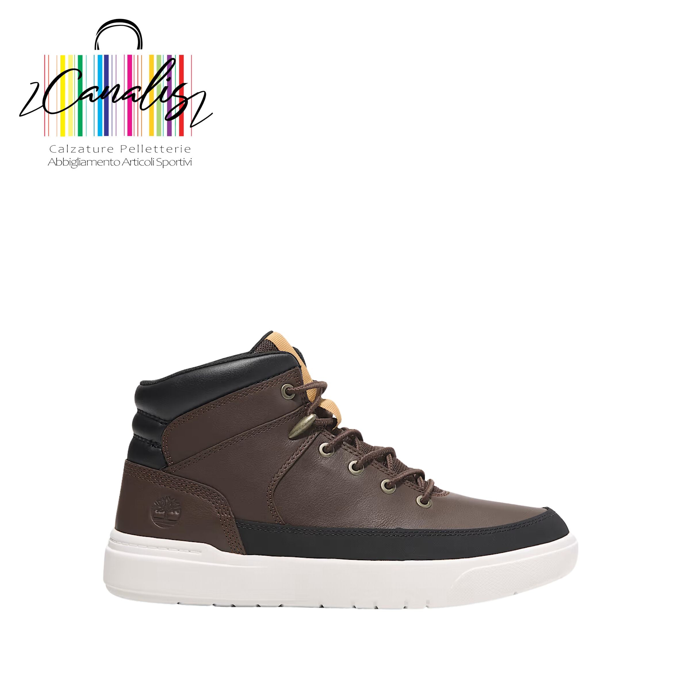 scarponcino uomo TB0A6A7DW011 SEBY MID LACE SNEAKER DKBRN timberland