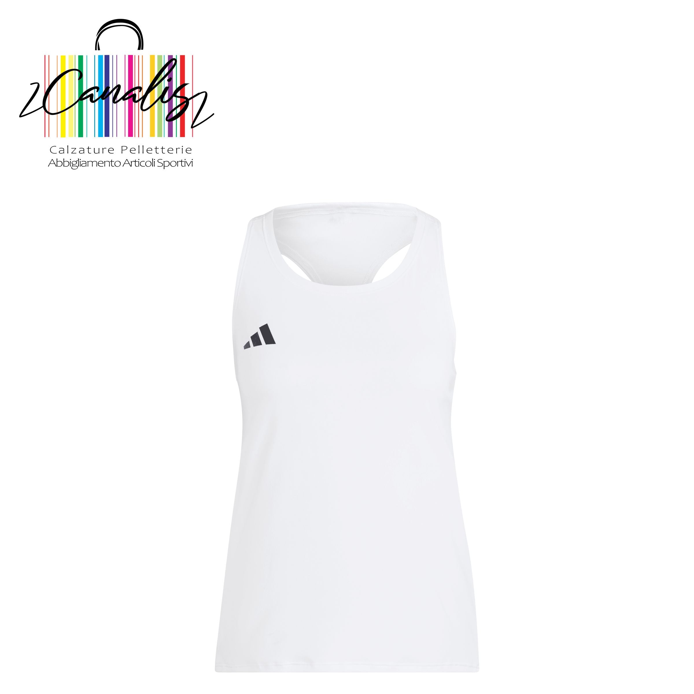 IN1181 ADIZERO E TANK WHITE CANOTTA RUNNING
