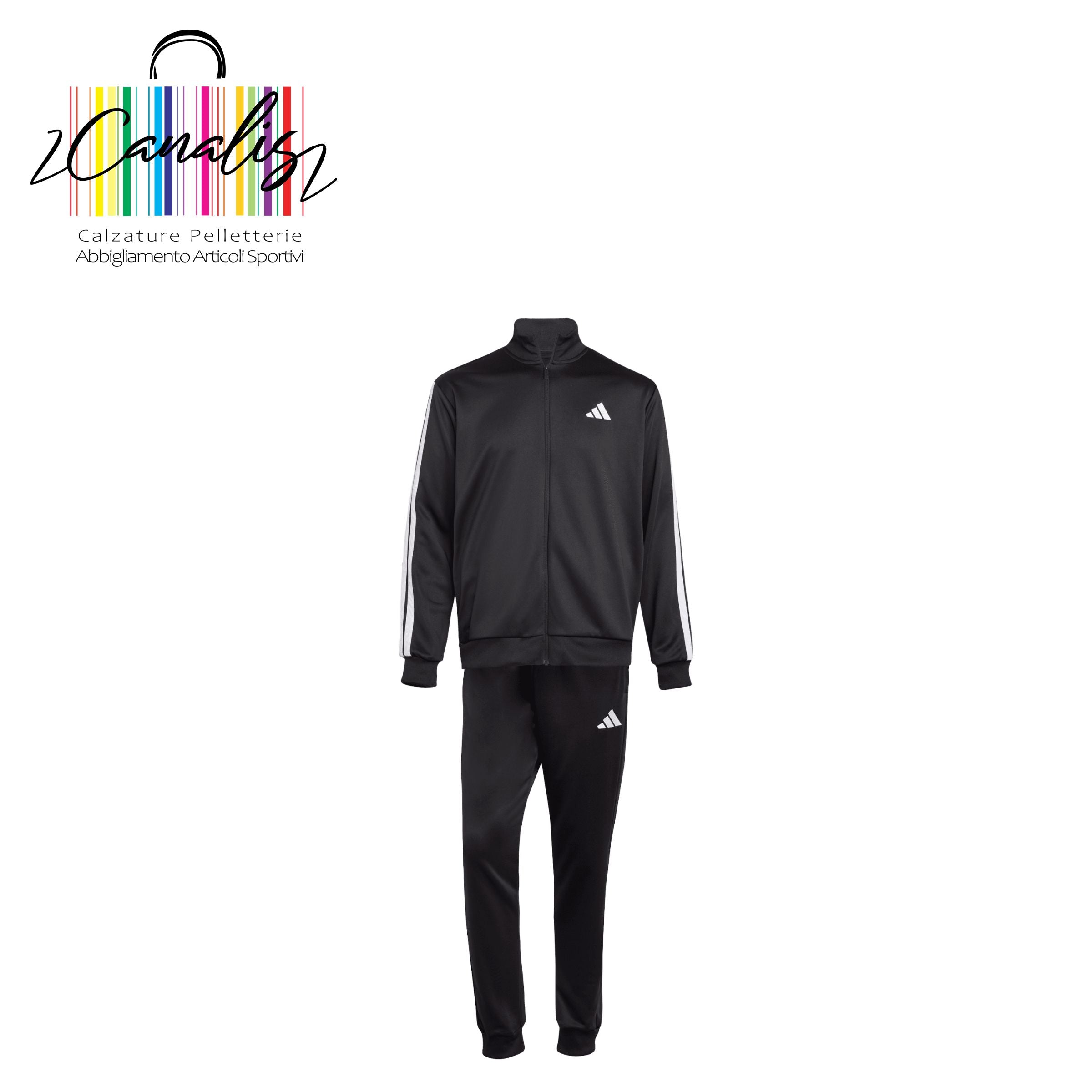JC5375 M 3S FT TT TS BLACK Tuta Sportswear Basic 3-Stripes French Terry adidas