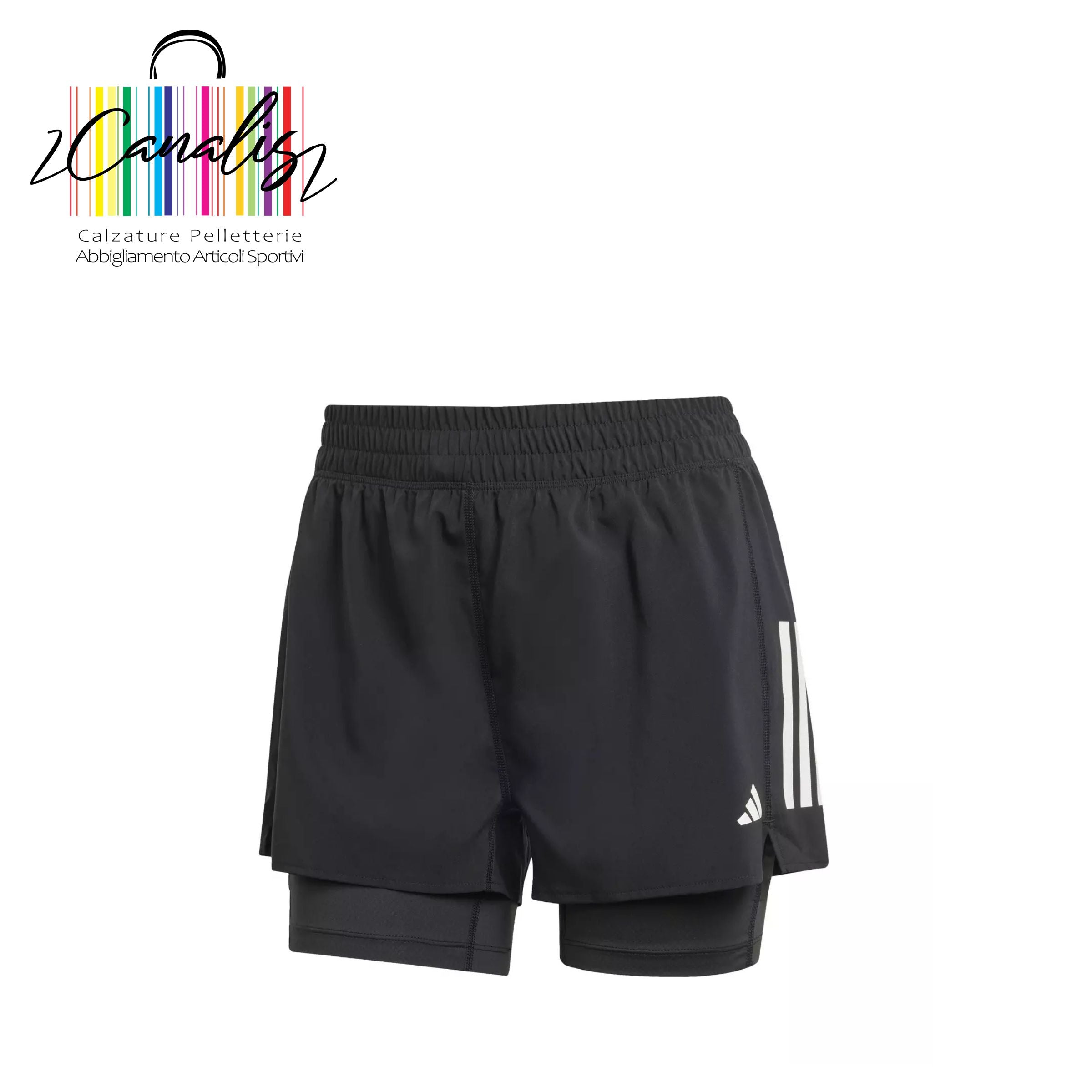 JM7644 OTR B S 2in1 W BLACK short donna adidas