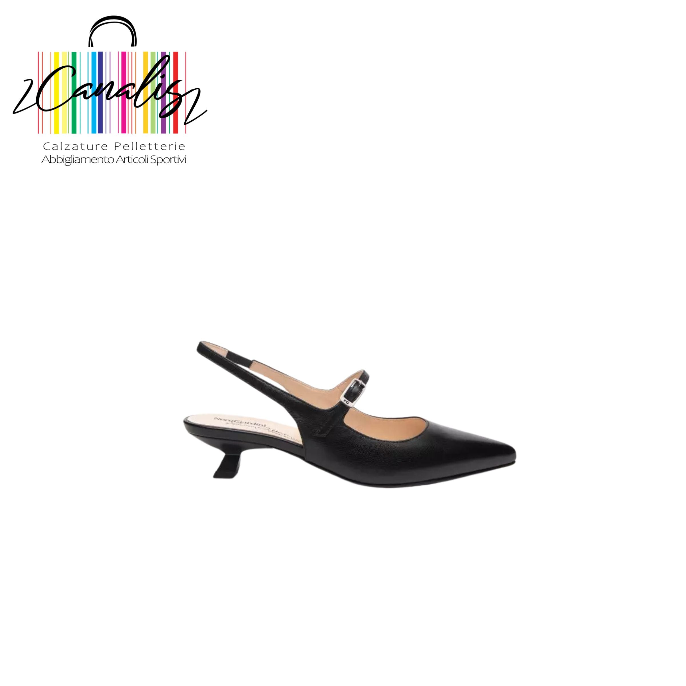 E512260DE 100 SCARPA DONNA-TOM.PELLE-F.GOMMA nappa nero Décolleté Donna in Pelle Slingback NeroGiardini