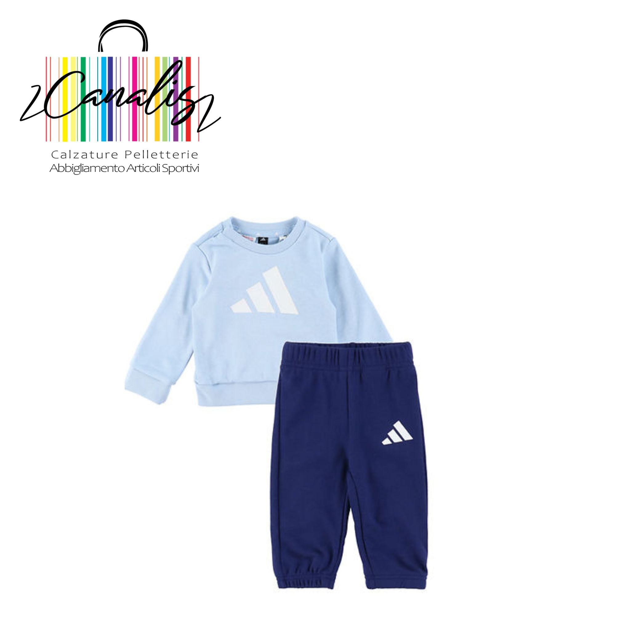 E1395 I BL FT JOG 240 GLOBLU/WHITE tuta infant adidas french terry