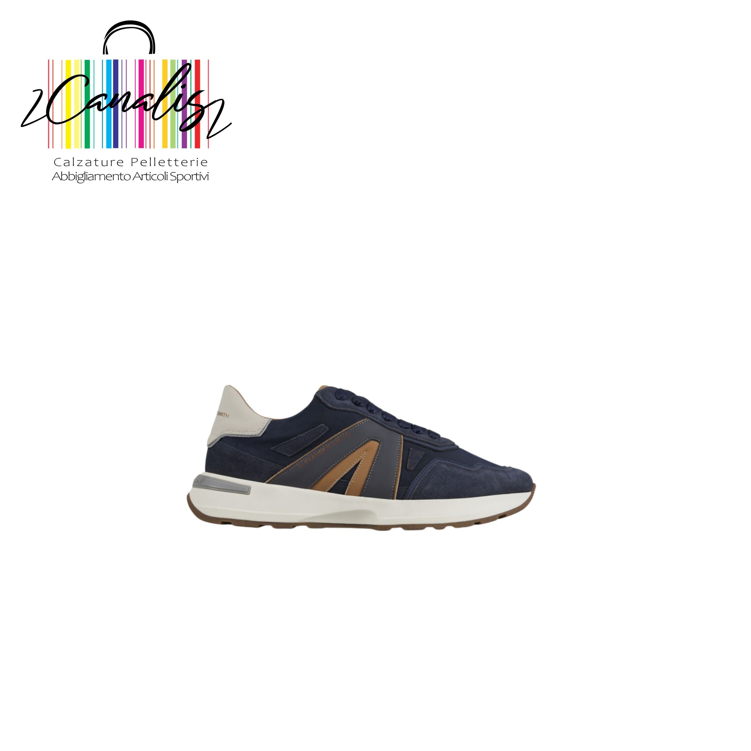 ASBCLPM-3253-LDM LIVERPOOL MAN BLUE DARK CAMEL SNEAKERS UOMO ALEXANDER SMITH