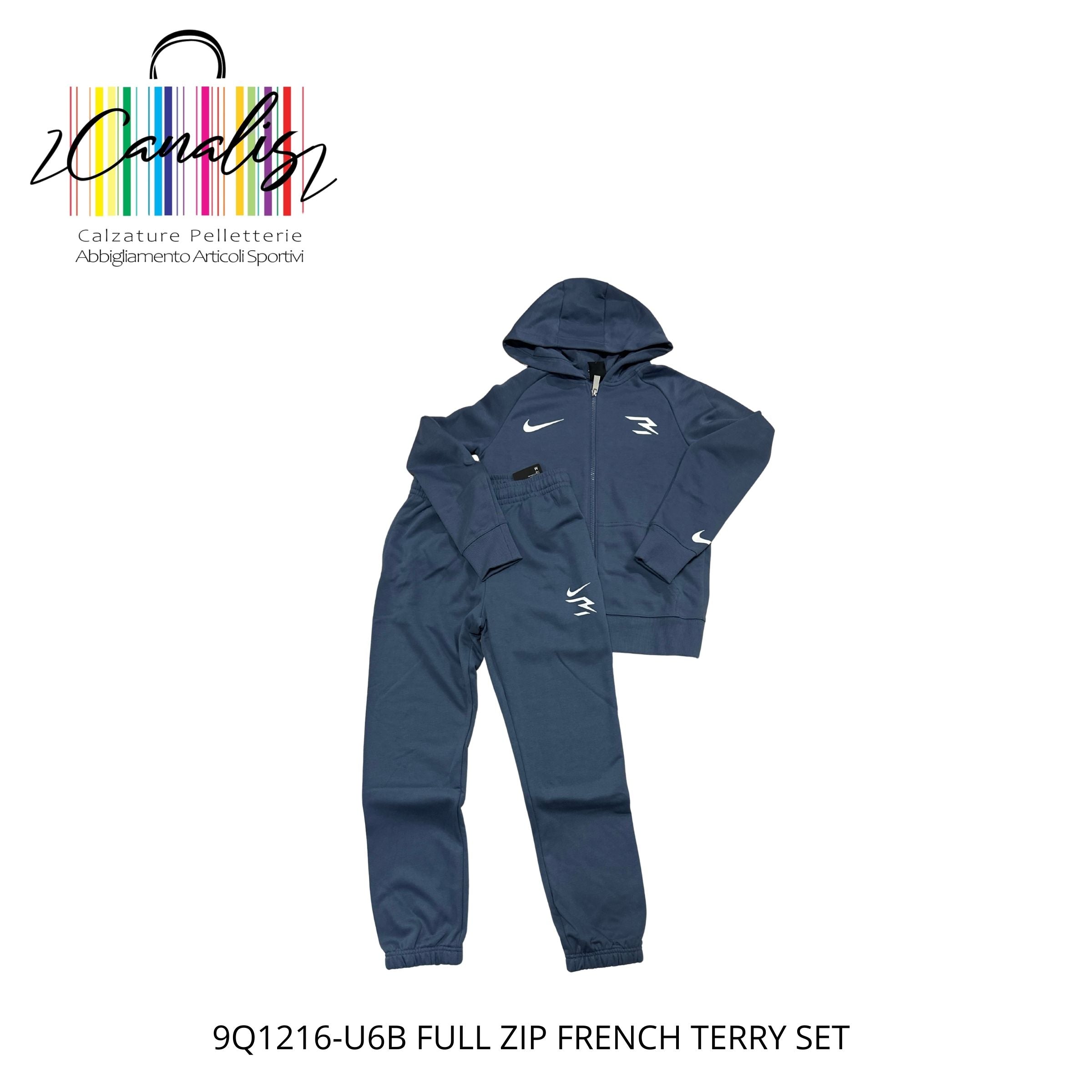 9Q1216-U6B FULL ZIP FRENCH TERRY SET tuta ragazzo 8/16 anni 3A brand per NIKE