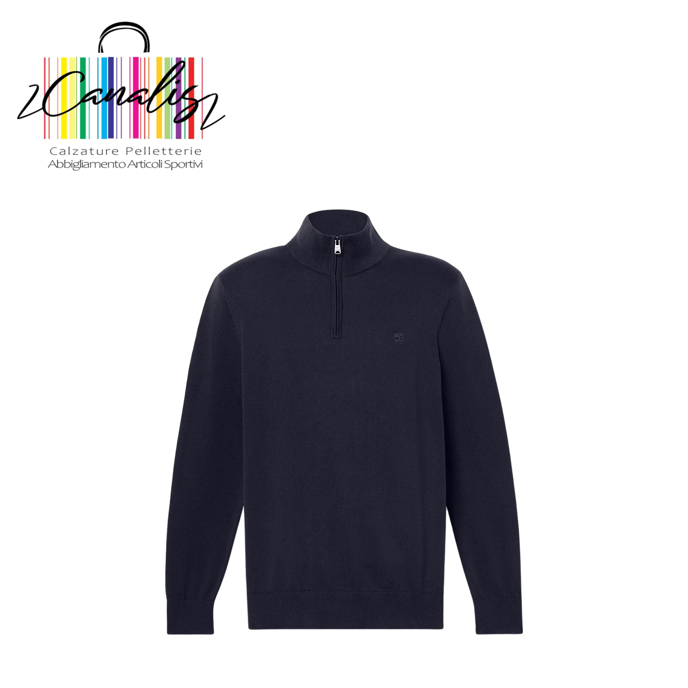 TB0A2BMXZ021 WLRV Cotton YD 1/4 Zip Sweat DKBL Maglione con Zip a un Quarto Williams River da Uomo in blu scuro TIMBERLAND