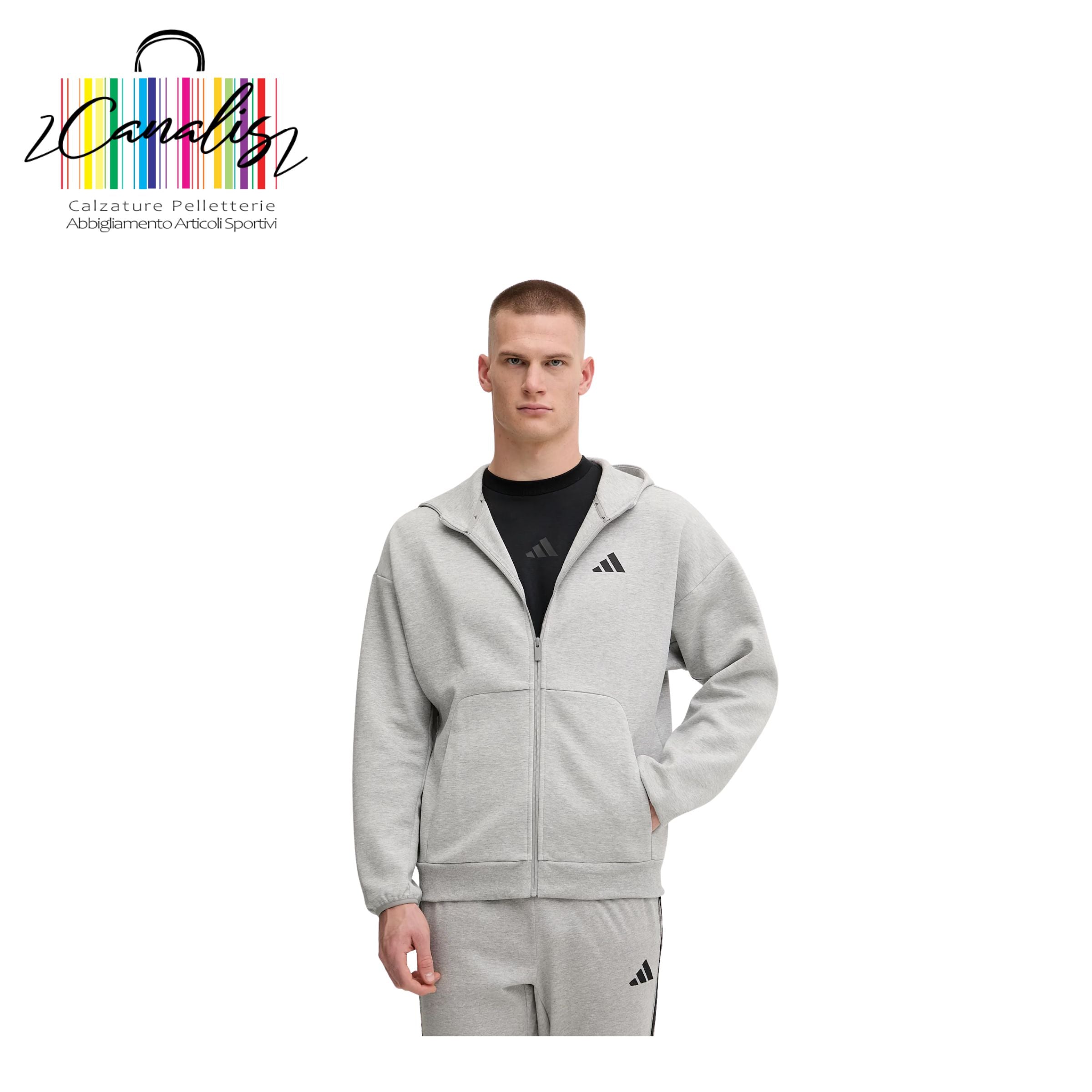 JD4945 M FI SL FZ FELPA CAPPUCCIO UOMO ADIDAS