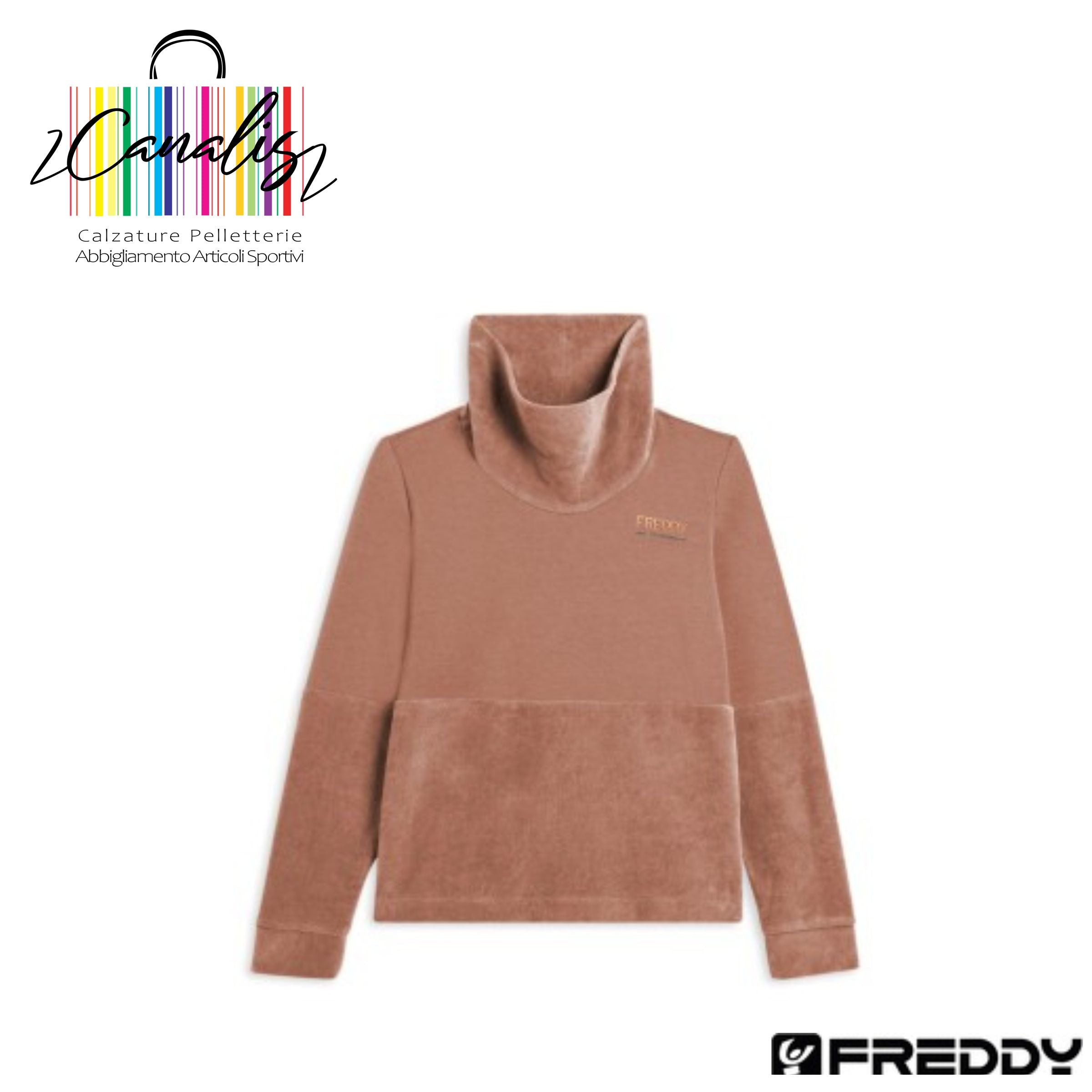 F25WCXS7 Felpa da donna con fondo e collo alto in velluto FREDDY