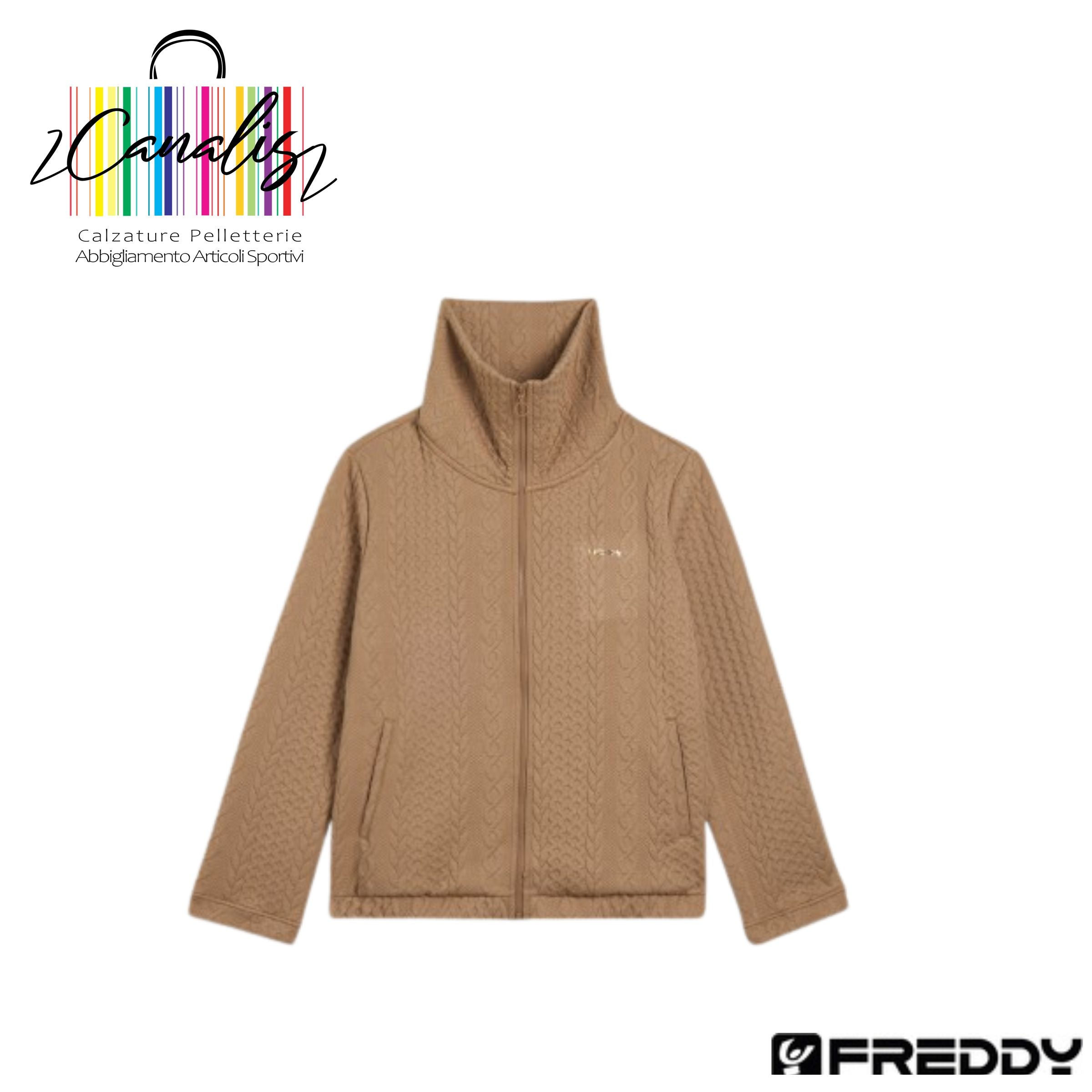F25WDIANA Felpa full-zip in tessuto tecnico doppio a trecce FREDDY