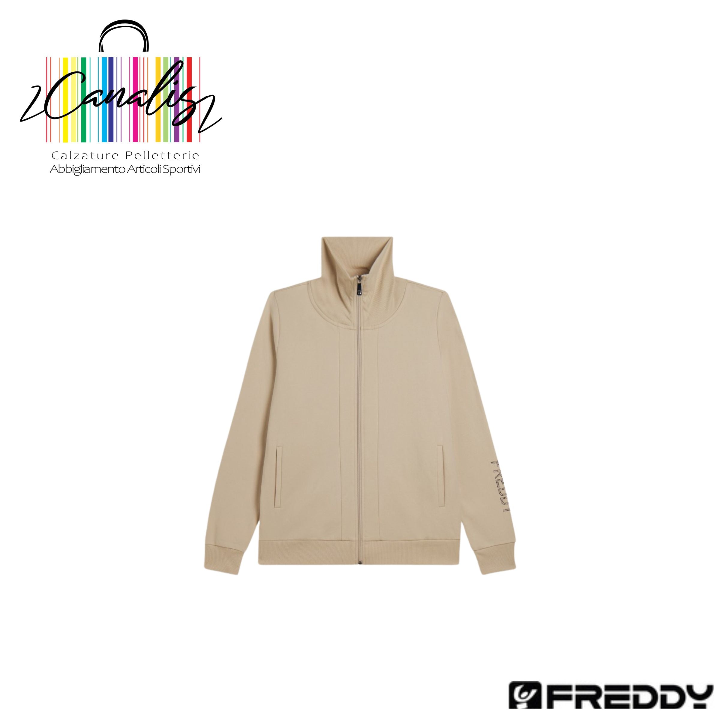 F25WTRS3 Felpa con zip e collo alto risvoltabile FREDDY
