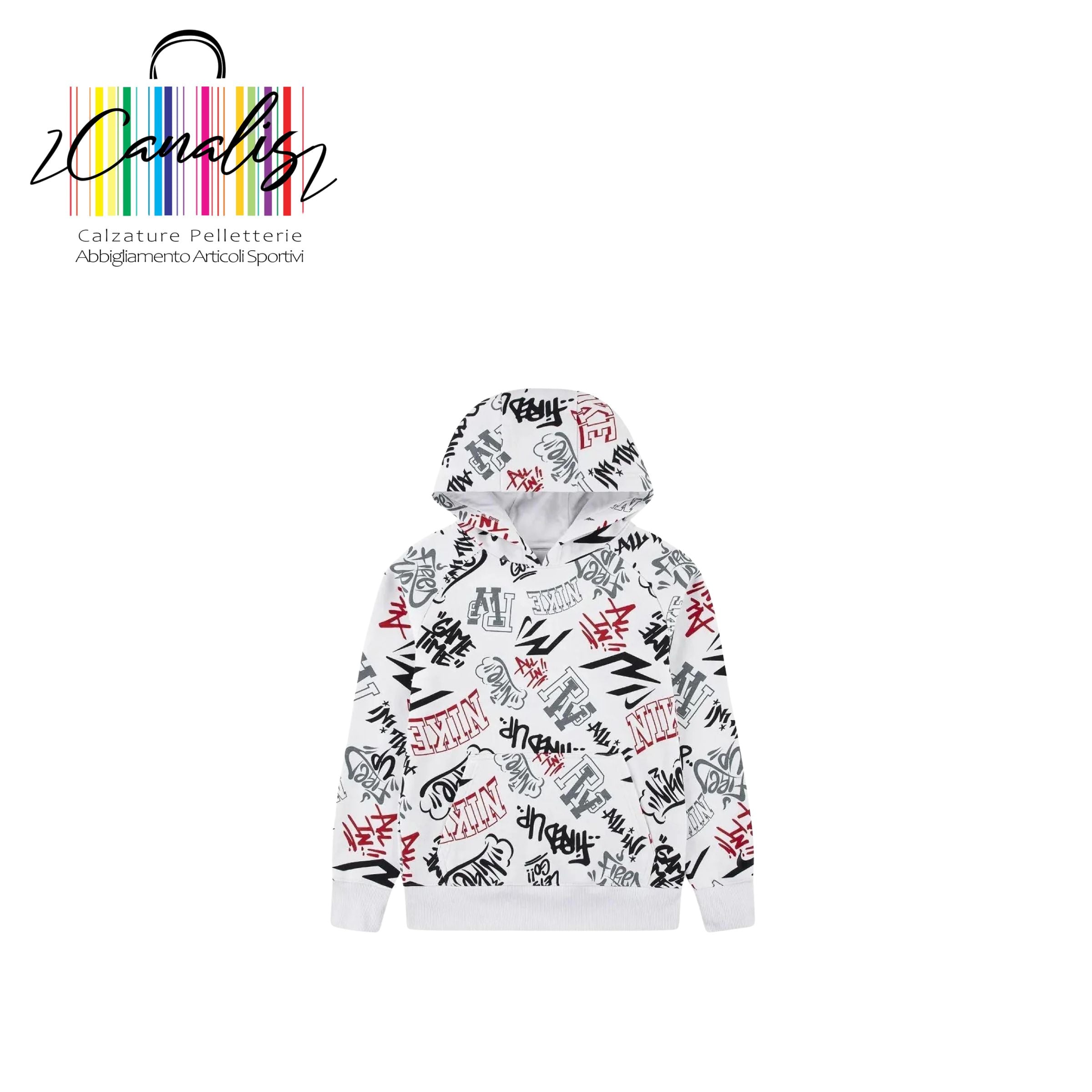 9Q1203-001 GRAFFITI TAG HOODIE felpa cappuccio ragazzo 8/16 anni 3ABRAND per Nike