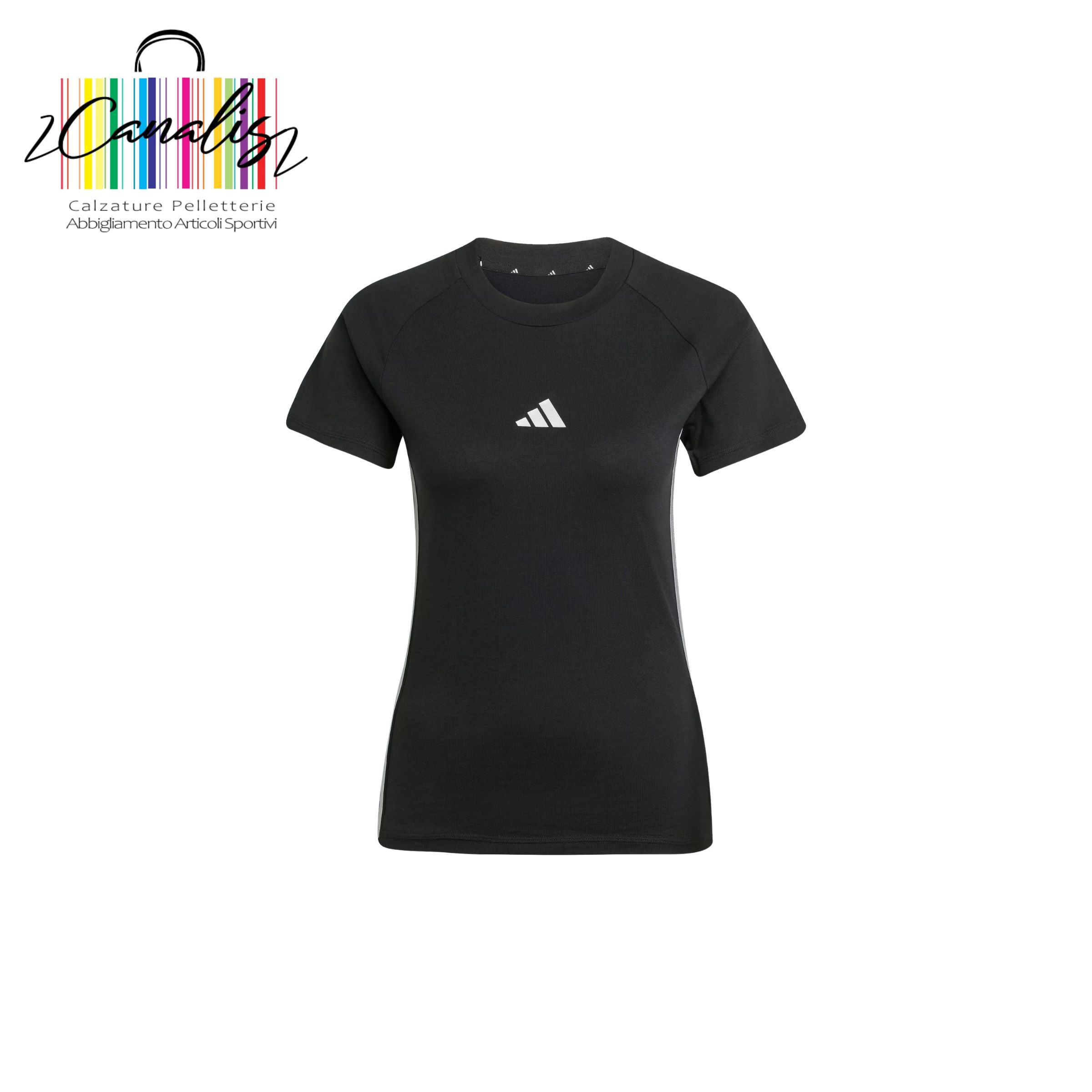 JM1878 W HOL TEE COT.JERSEY BLACK SILVER MET ADIDAS