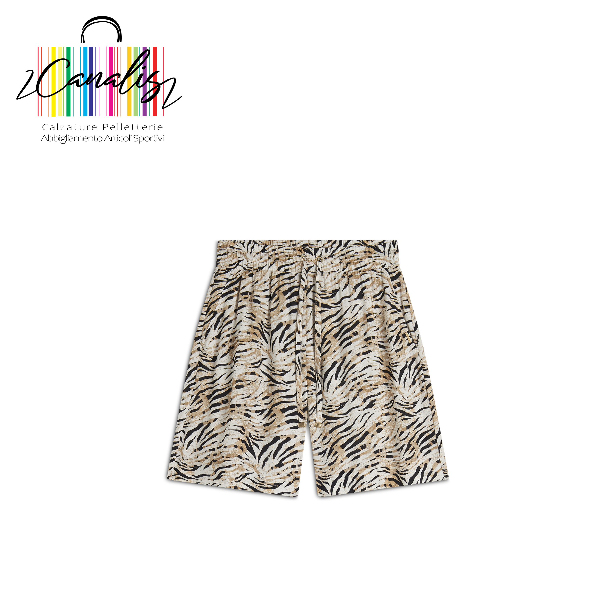 S25WSLP6C FREDDY
Pantaloni corti in viscosa animalier con vita elasticizzata
