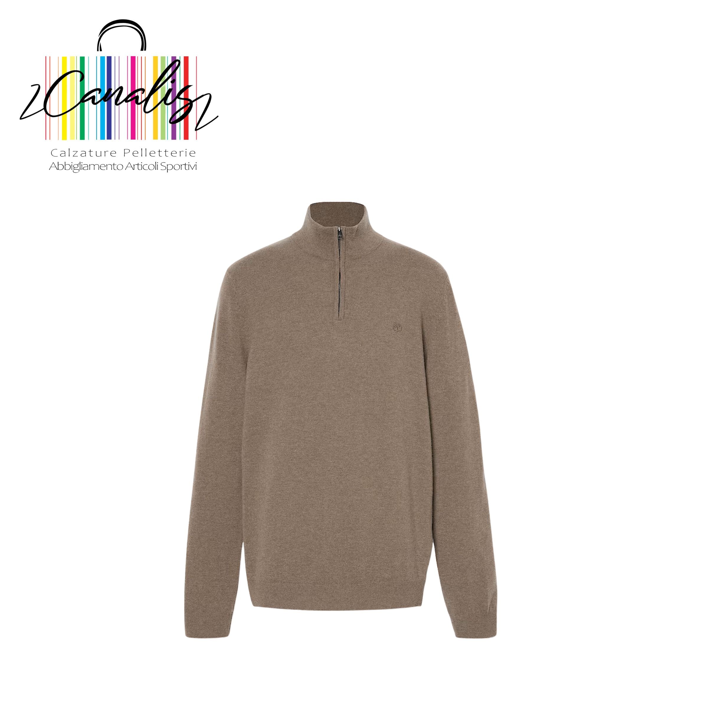 MAGLIONE 1/4 ZIP TB0A2BF6BK11 CBRK Merino 1/4 Zip Sweater CHOCO TIMBERLAND