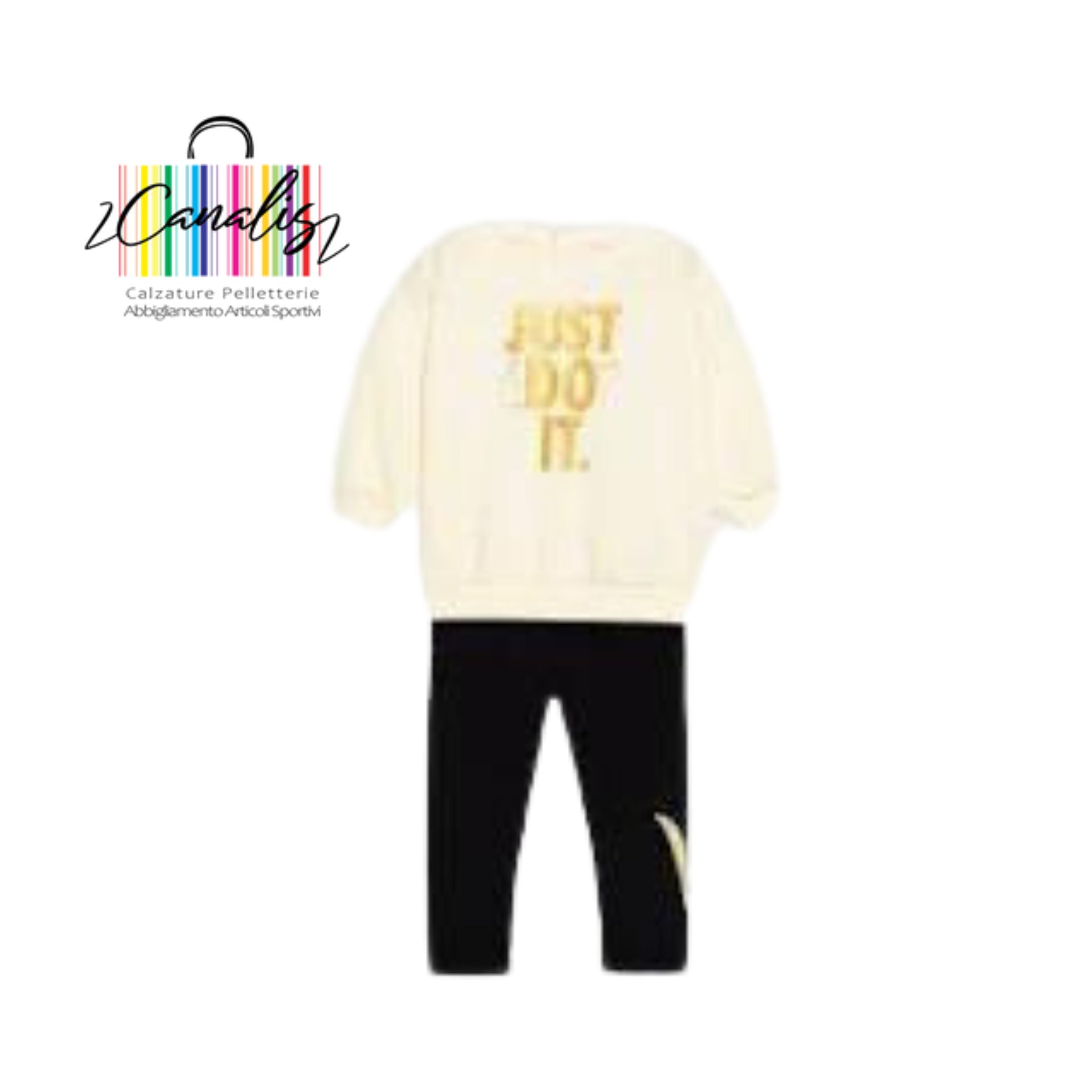 FELPA +LEGGINGS 12/24 MESI ABBIGLIAMENTO BAMBINA INFANT 16L433-023 SHINE CREW & LEGGING SET NIKE