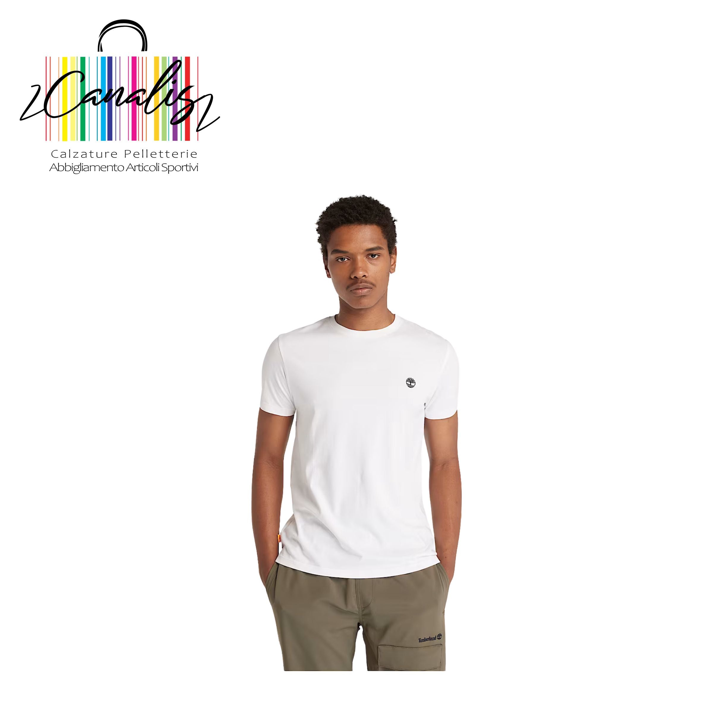 TB0A2BPR1001 DNRV Short Sleev Tee WHITE T-shirt a Maniche Corte Dunstan River da Uomo in bianco
SLIM-FIT TIMBERLAND