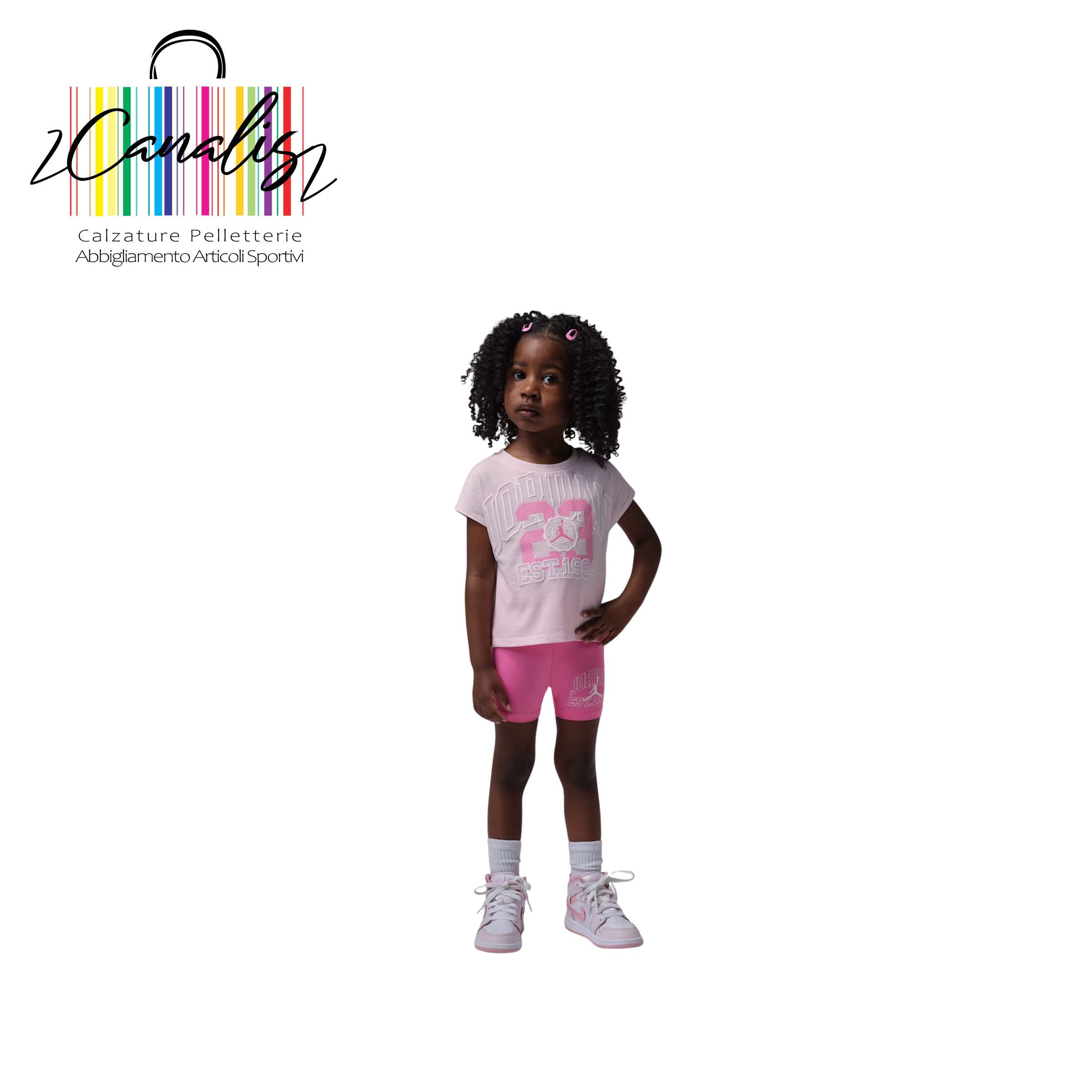 15F792-AA7 JDG BOXY TEE BIKE SHORT SET JORDAN INFANT 12/24 MESI BAMBINA