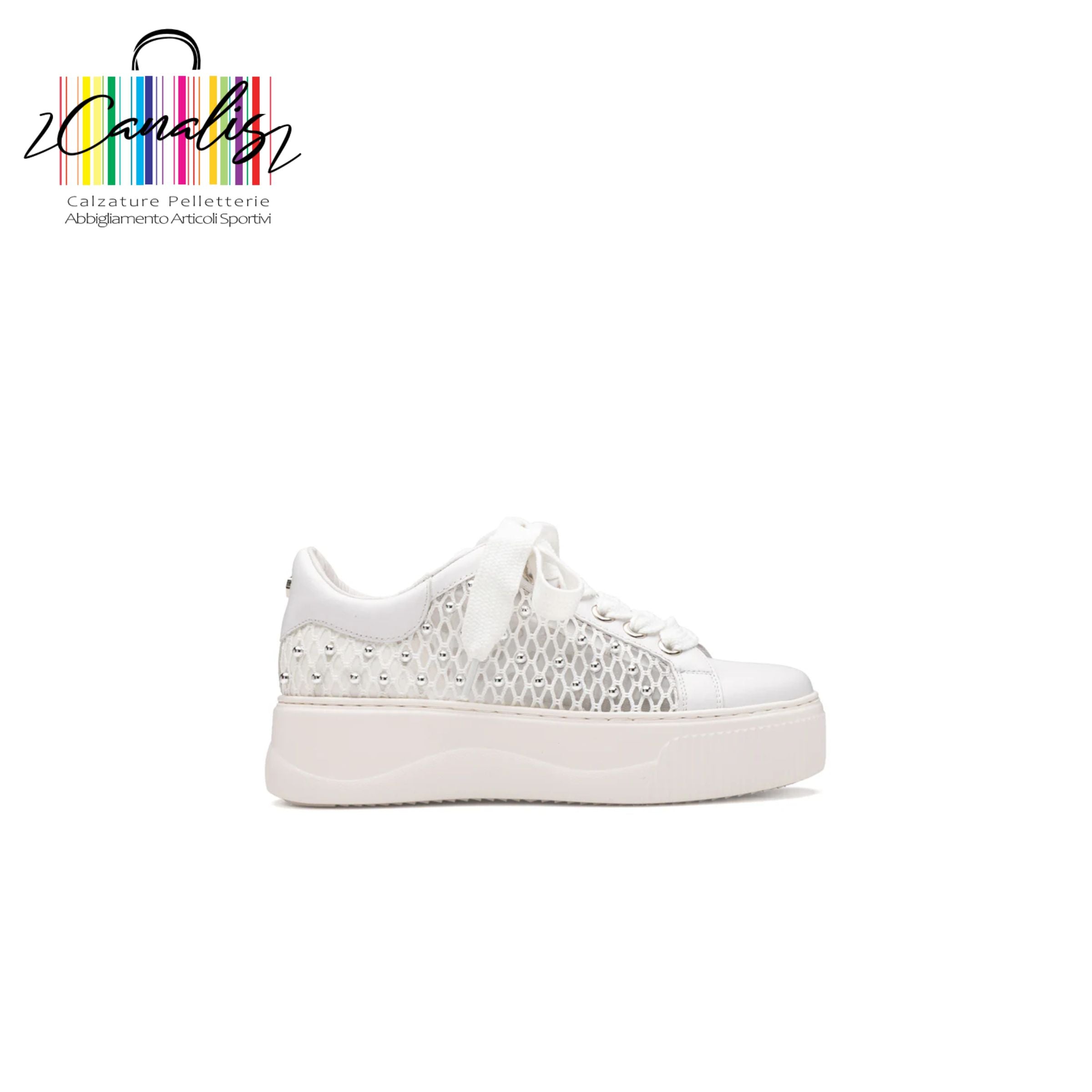 CLW468300 PERRY 4683 LOW W NET/LEATHER WHITE SNEAKERS CULT