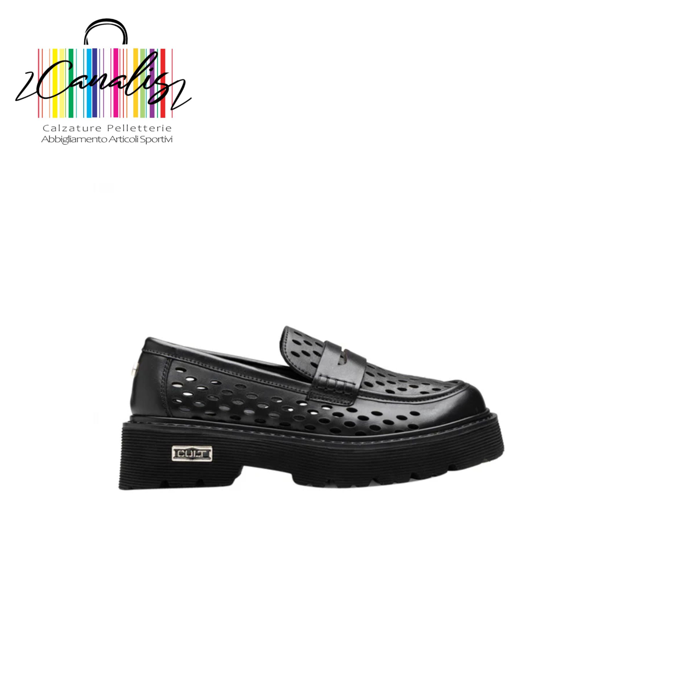 CLW469100 SLASH 4691 LOW W PERF.LEATHER BLACK CULT