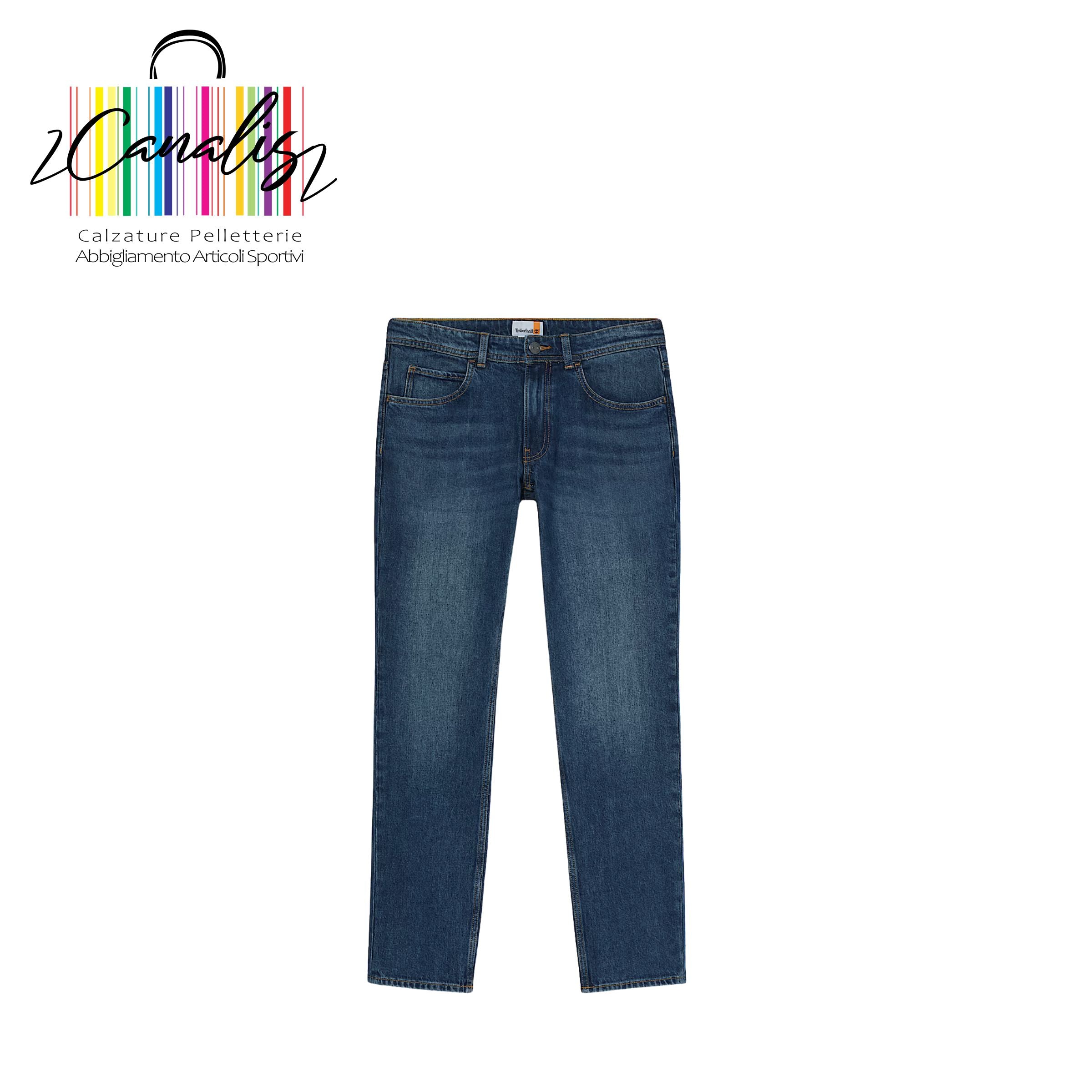 TB0A6GKKA111 SAND Denim Slim MDBL Pantaloni Slim in Denim Sandown da Uomo in blu TIMBERLAND