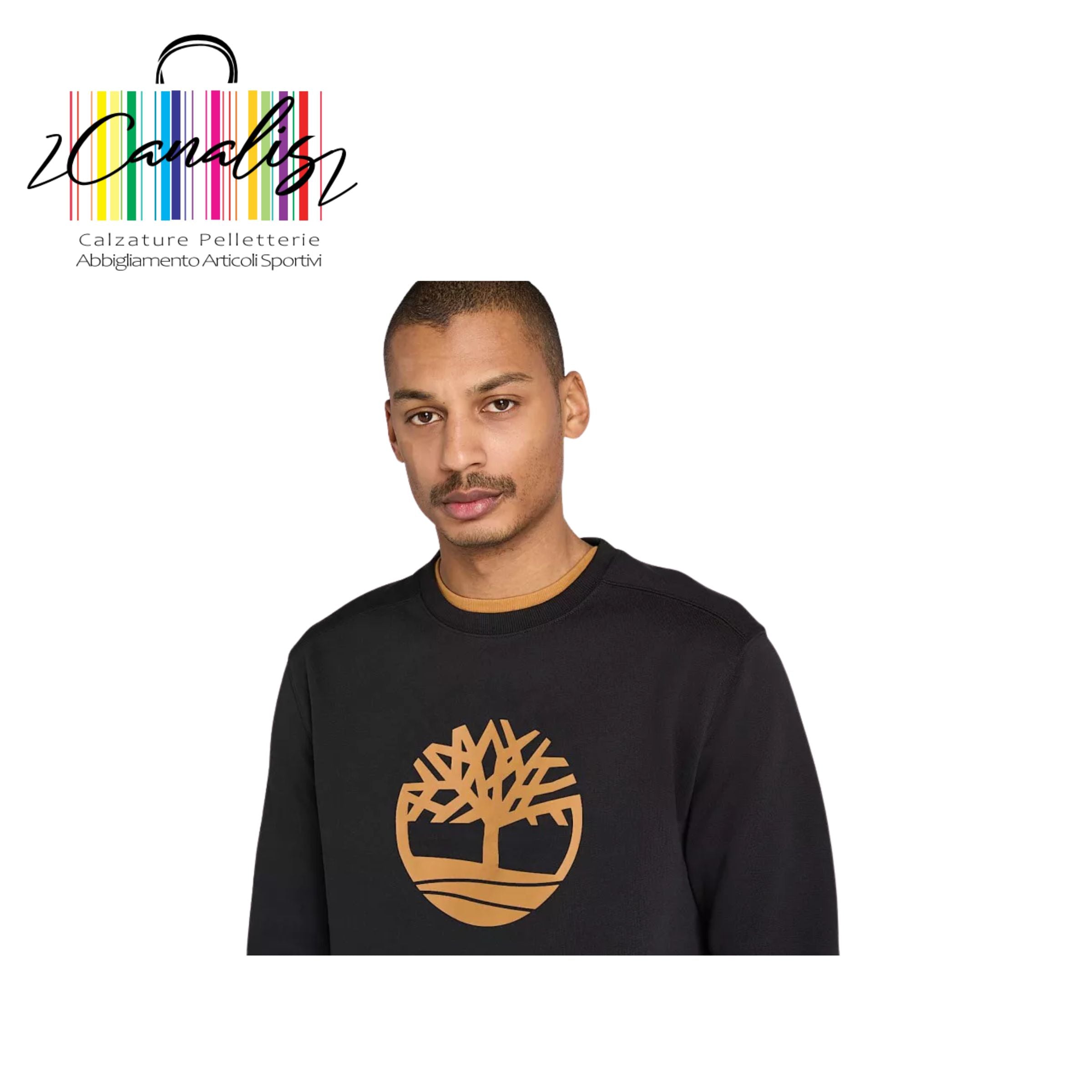 TB0A2BJ8P561 KENN Tree Logo Crew Neck Swe BLACK felpa girocollo TIMBERLAND