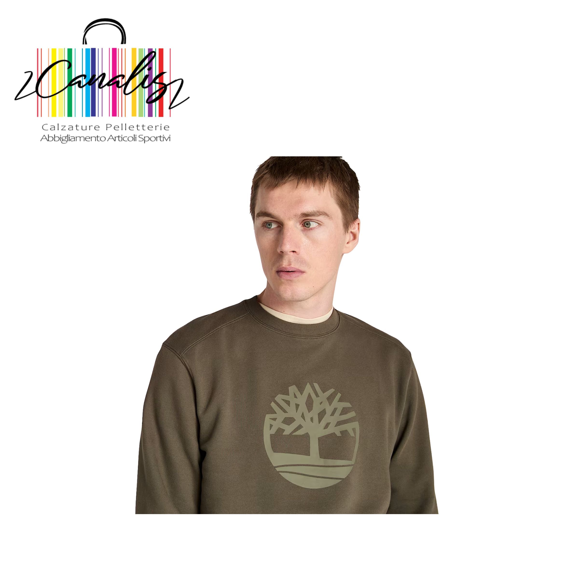 TB0A2BJ8A581 KENN Tree Logo Crew Neck Swe DKGR felpa girocollo uomo TIMBERLAND