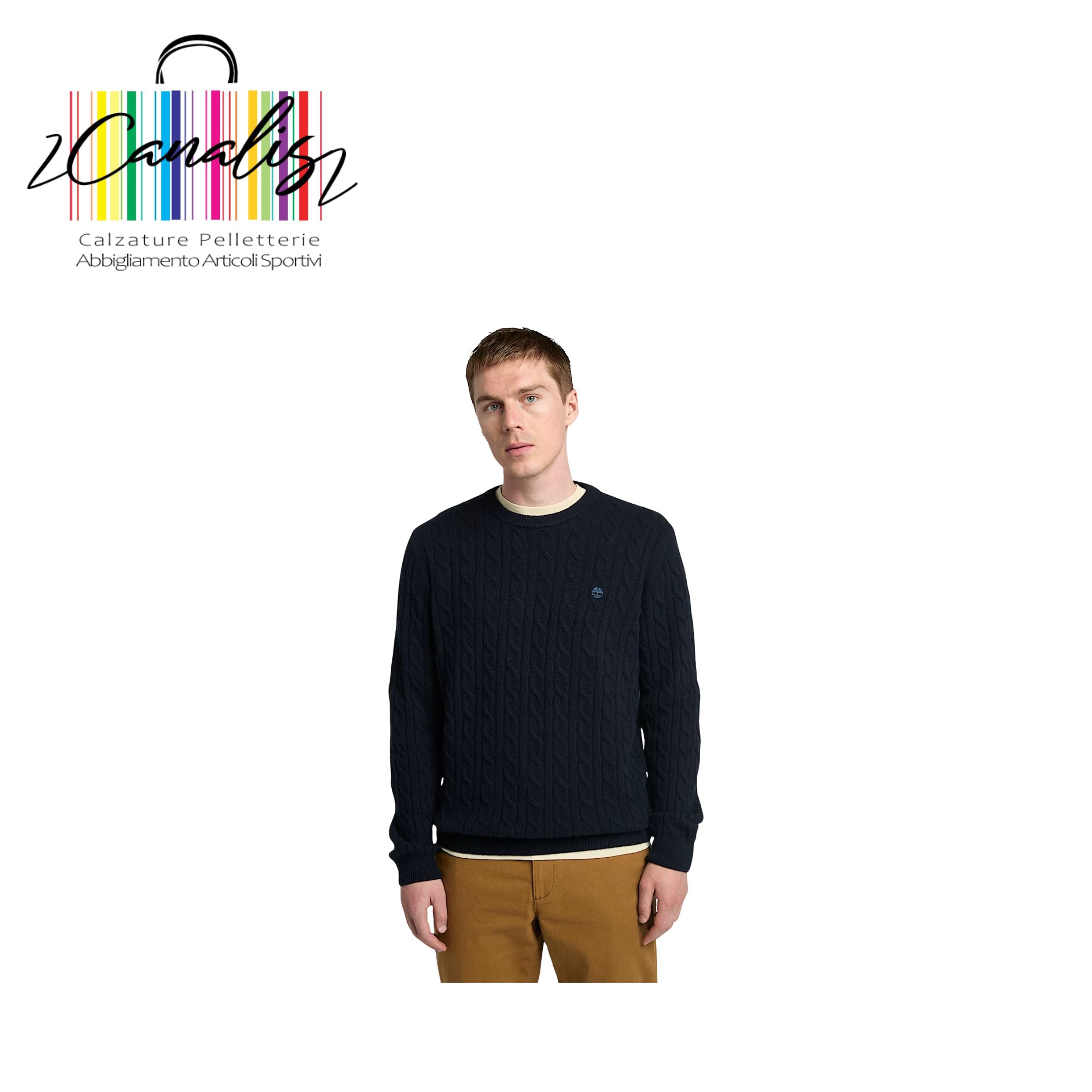 TB0A2CEQZ021 PBRK Cable Crew Neck Sweater DKBL Maglione  girocollo Timberland