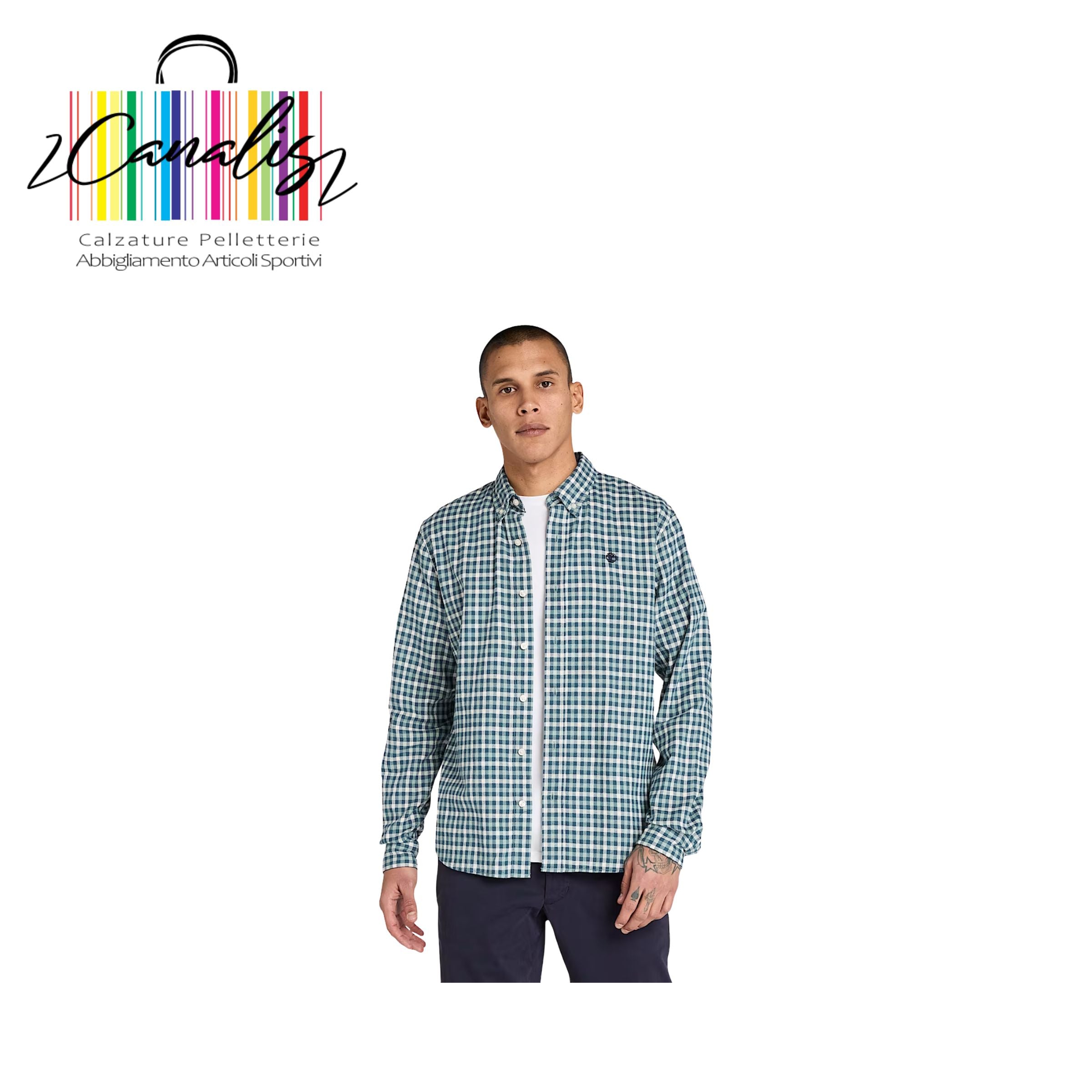TB0A4517EYN1  Solucell Gingham Shirt LTBLU Camicia uomo TIMBERLAND
