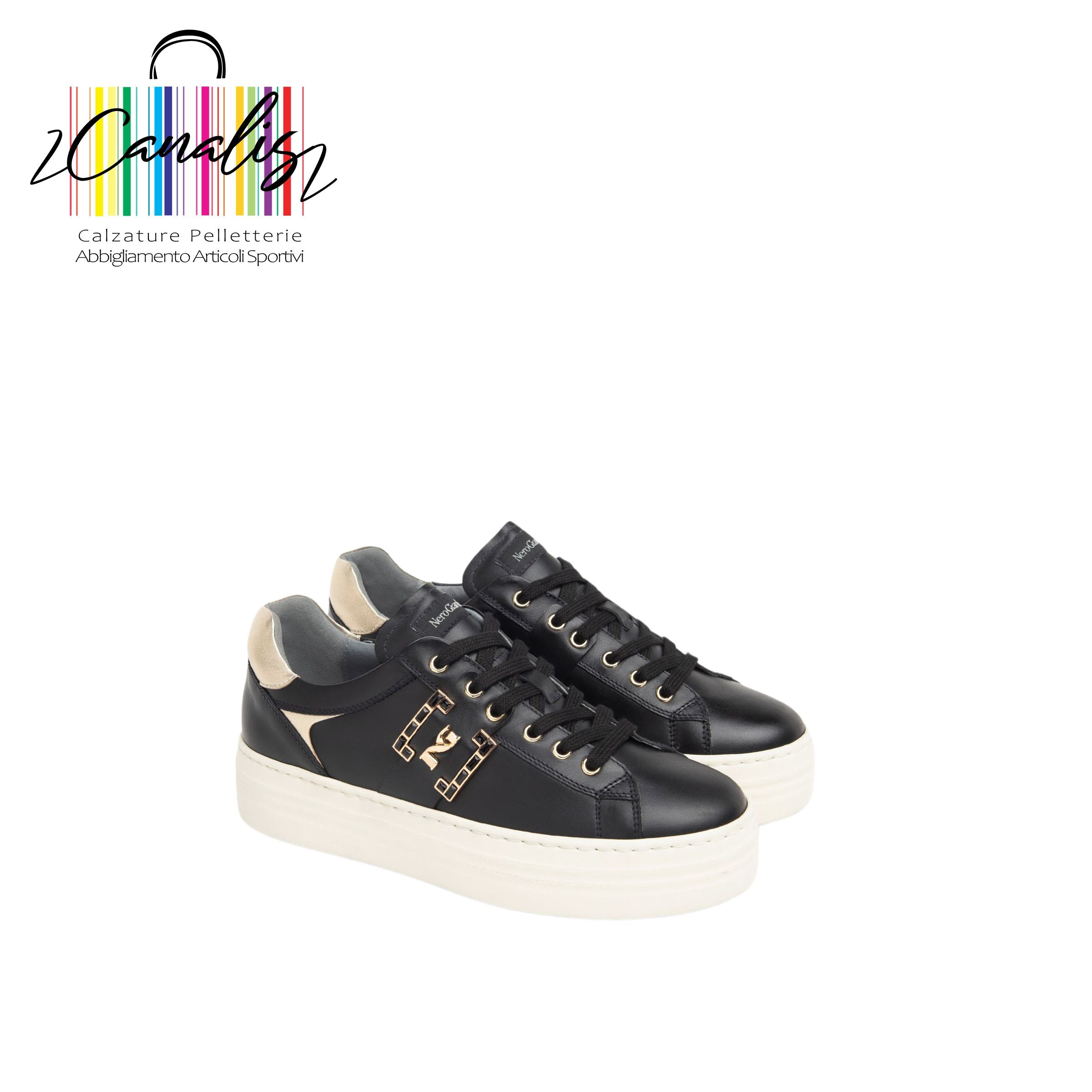 I411612D 707 SCARPA DONNA-TOM.PELLE-F.GOMMA NERO GIARDINI