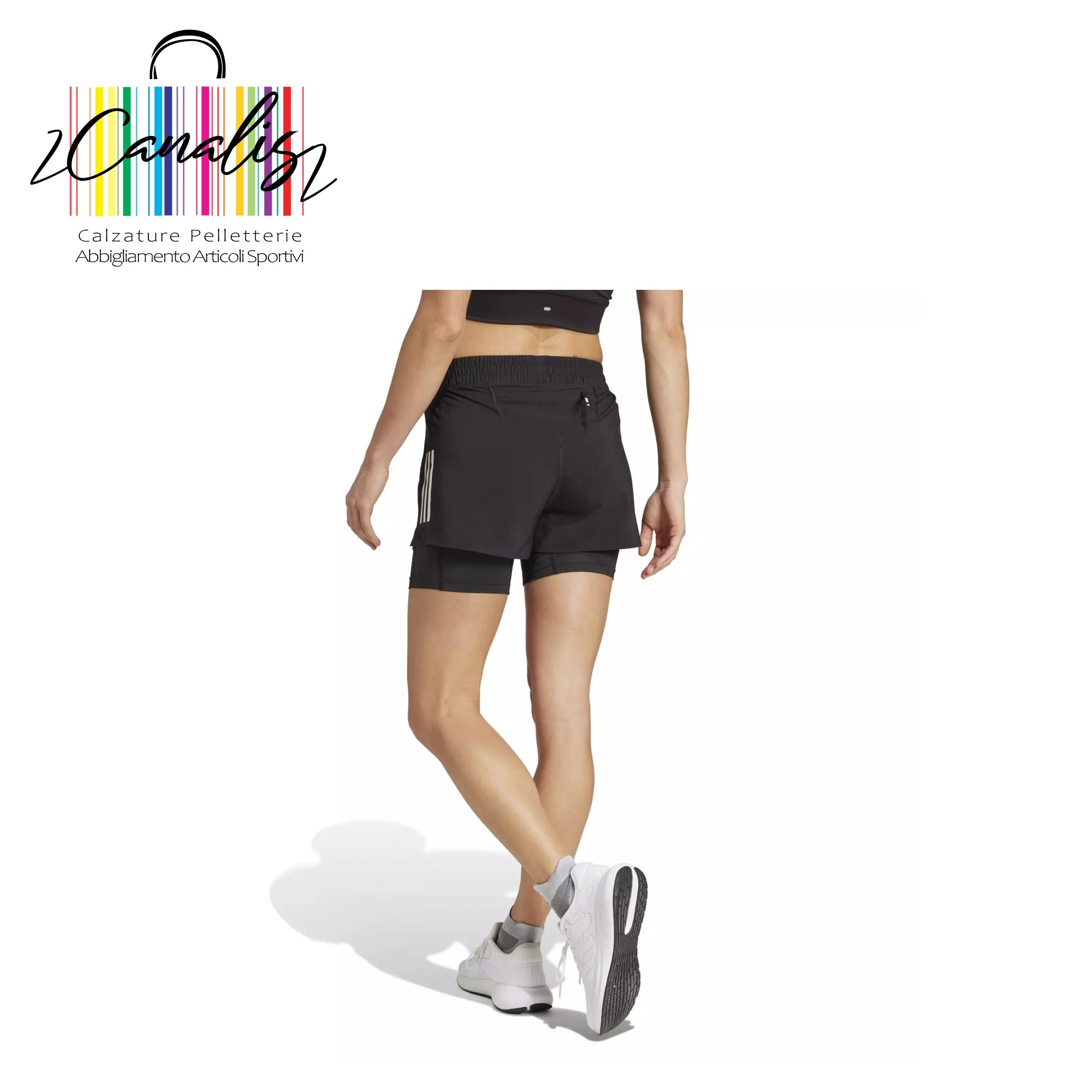 JM7644 OTR B S 2in1 W BLACK short donna adidas
