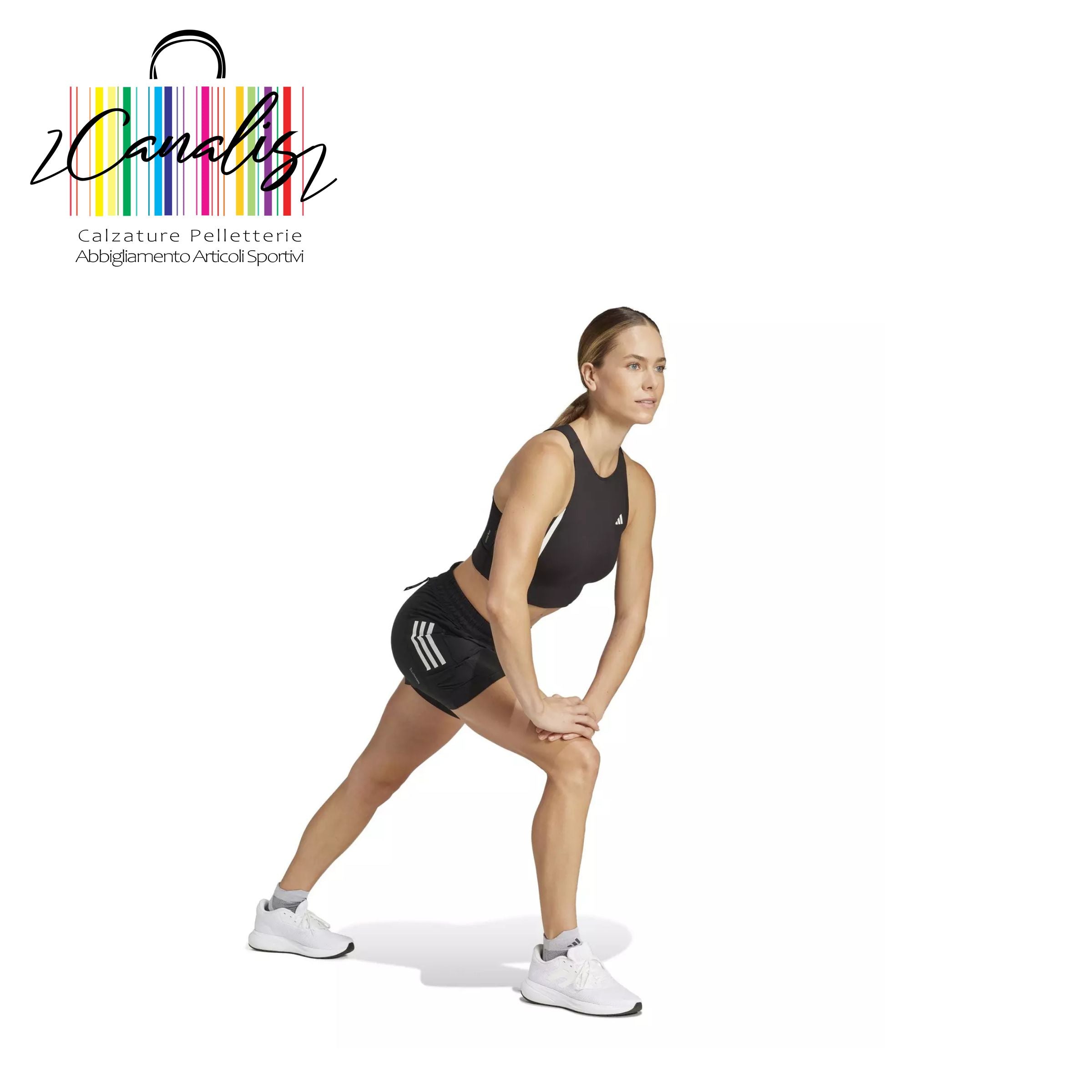 JM7644 OTR B S 2in1 W BLACK short donna adidas