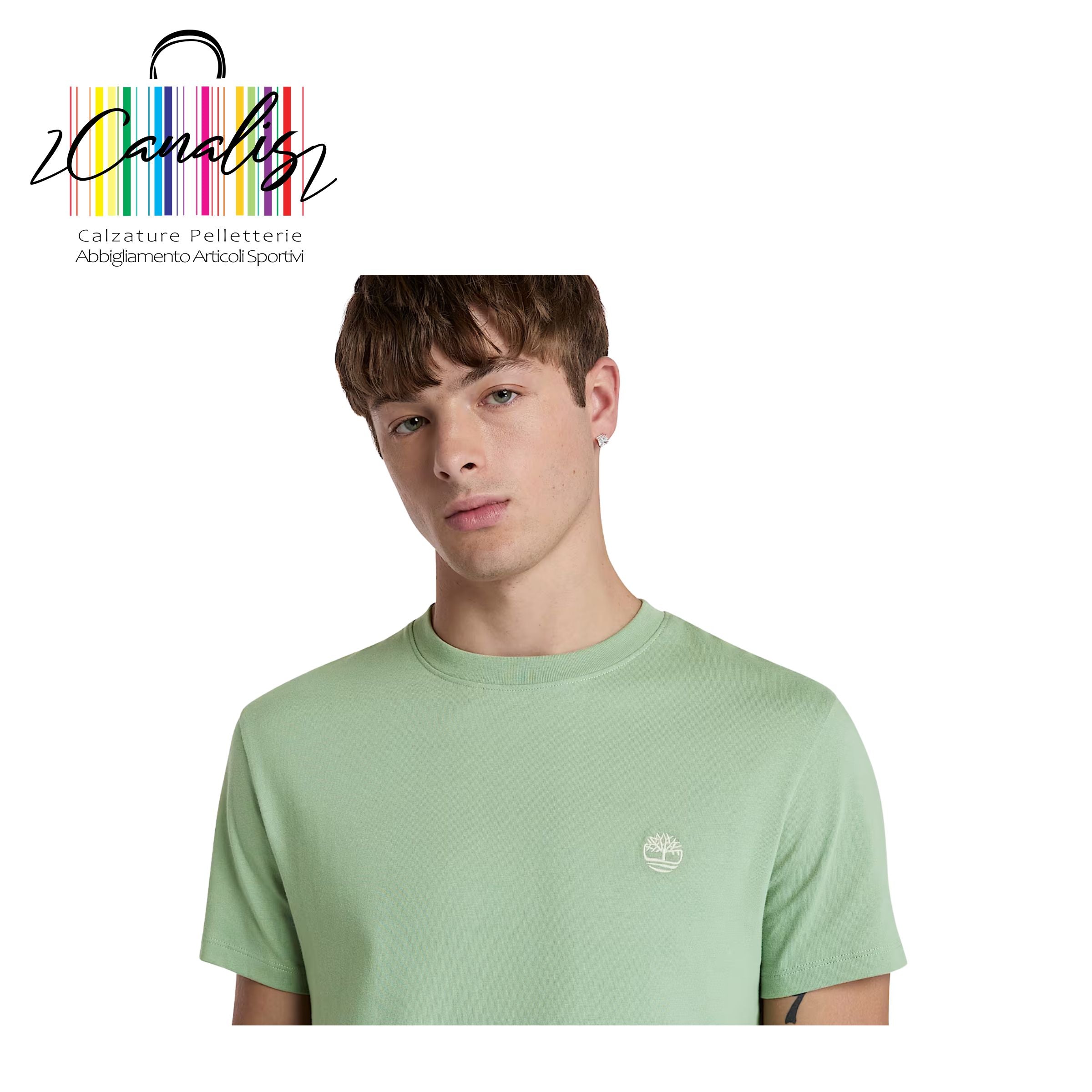 TB0A2BPREC61 DNRV Short Sleeve Tee LTGRN T-shirt a Maniche Corte Dunstan River da Uomo 
SLIM-FIT TIMBERLAND