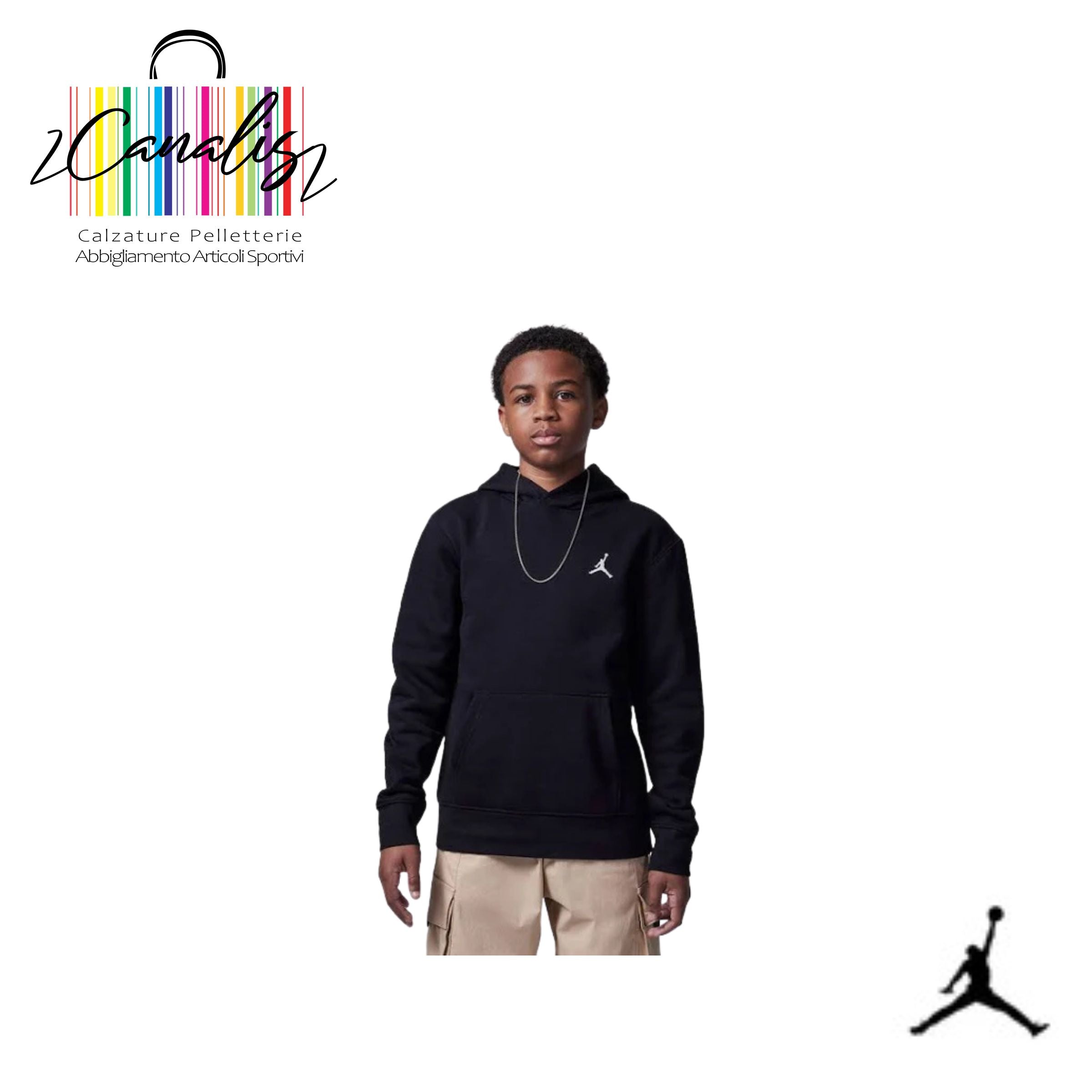 95F121 JDB MJ BRKLN FT PO HOODIE FELPA JORDAN 8/16 anni