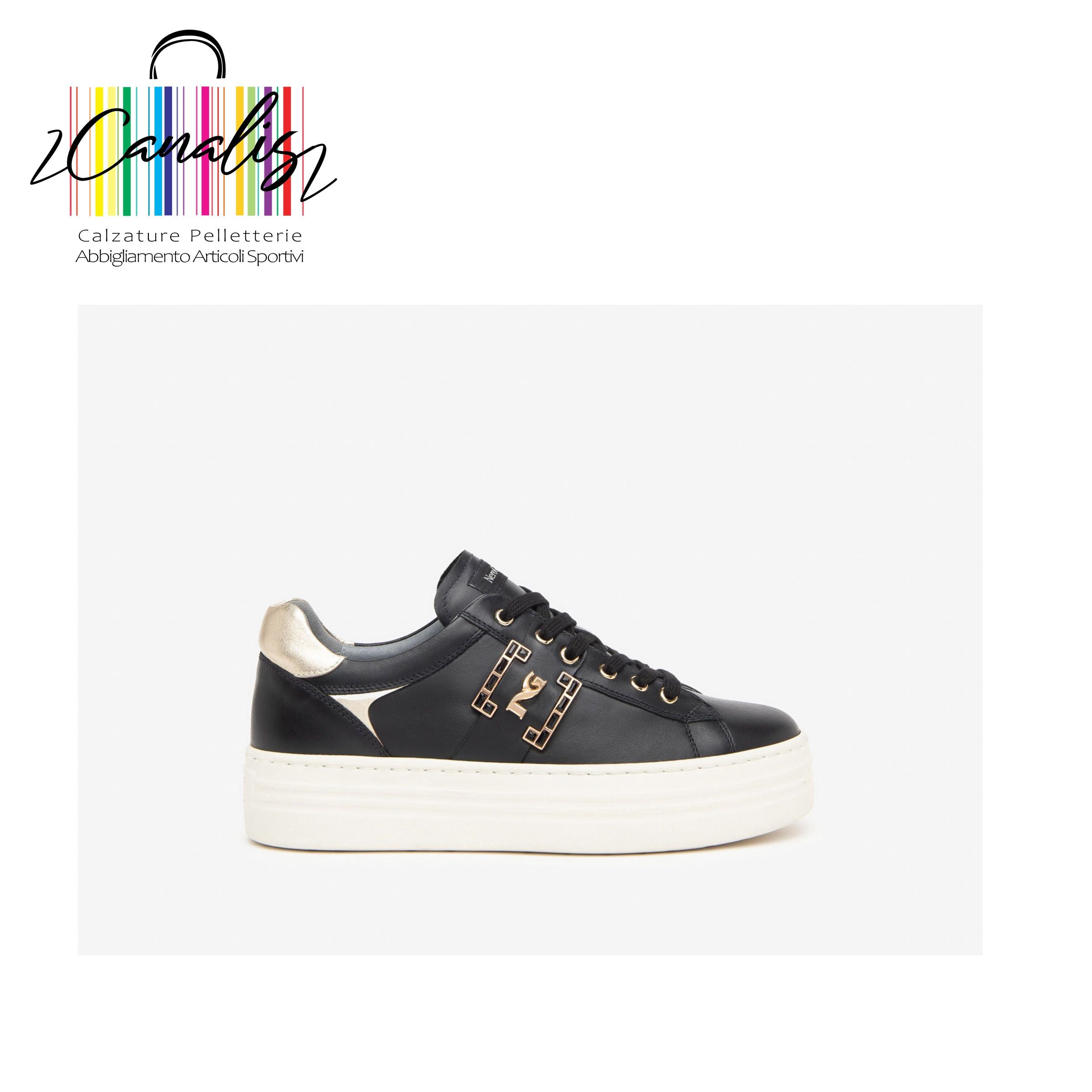 I411612D 100 SCARPA DONNA-TOM.PELLE-F.GOMMA NERO GIARDINI