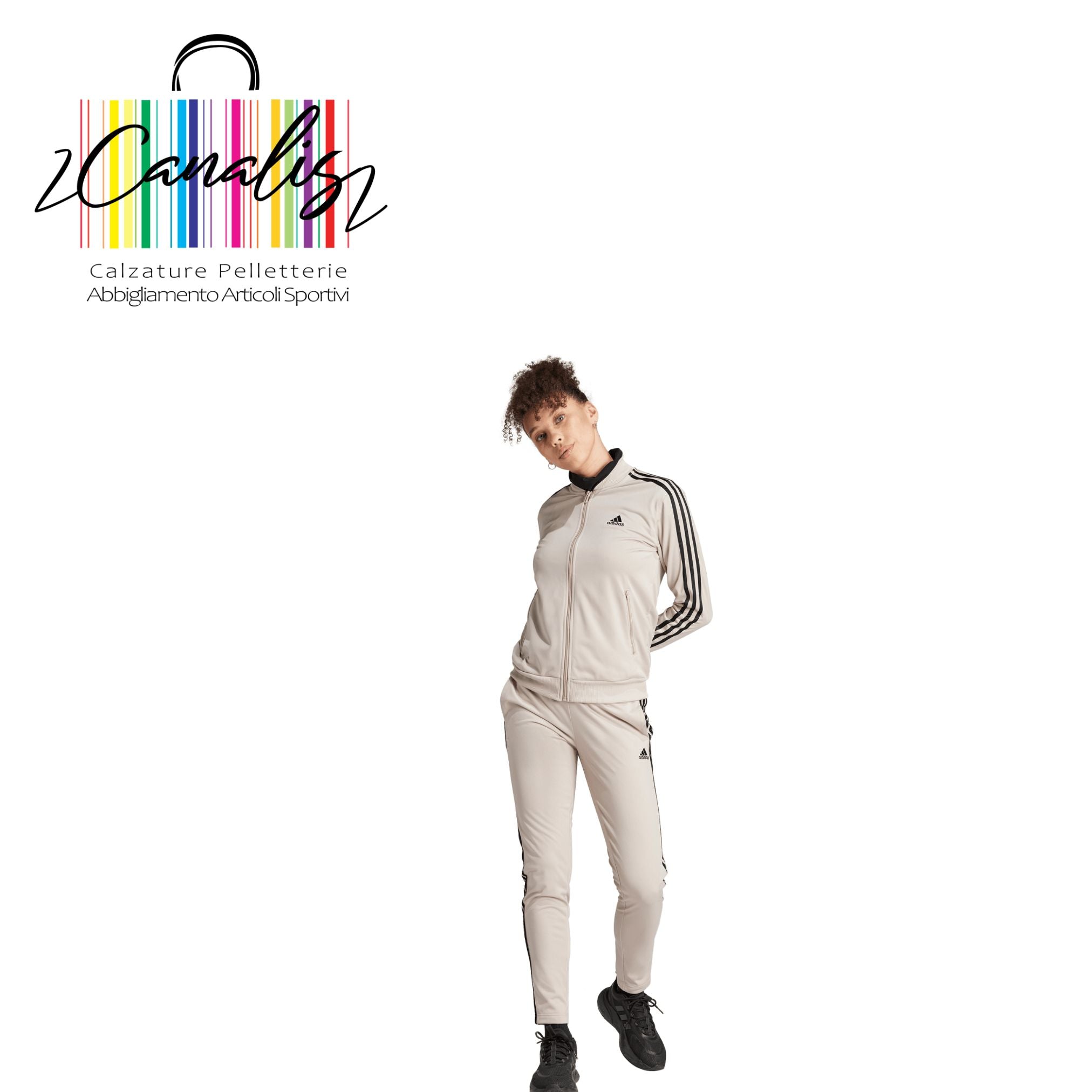 JY1769 W ESS 3S TS   Track suit Essentials 3-Stripes ADIDAS DONNA      WONALU/BLACK
