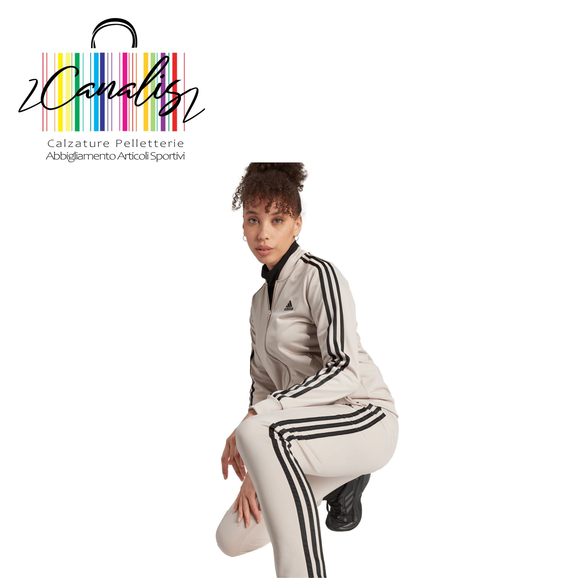 JY1769 W ESS 3S TS   Track suit Essentials 3-Stripes ADIDAS DONNA      WONALU/BLACK